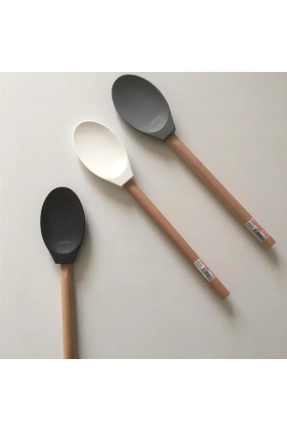 Ahşap Saplı Silikon Kaşık 33 Cm