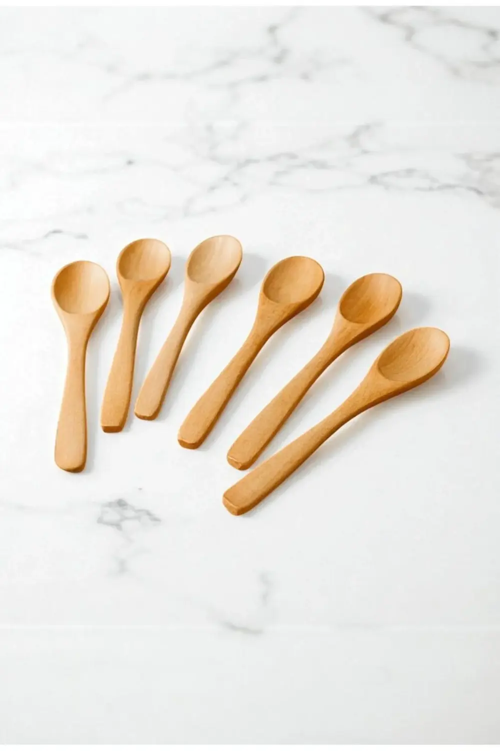 Ahşap Servis Kaşığı 17 cm Doğal Yemek Kaşığı – 6 Adet