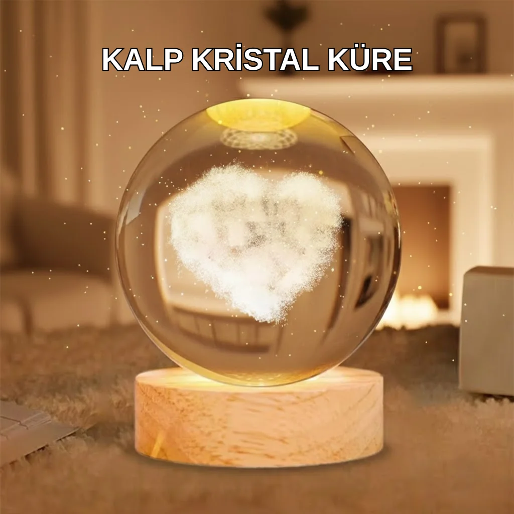 Ahşap Standlı Kalp Motifli Işıklı Cam Küre Hediye Seçeneği Fiyatı, Yorumları ve Özellikleri