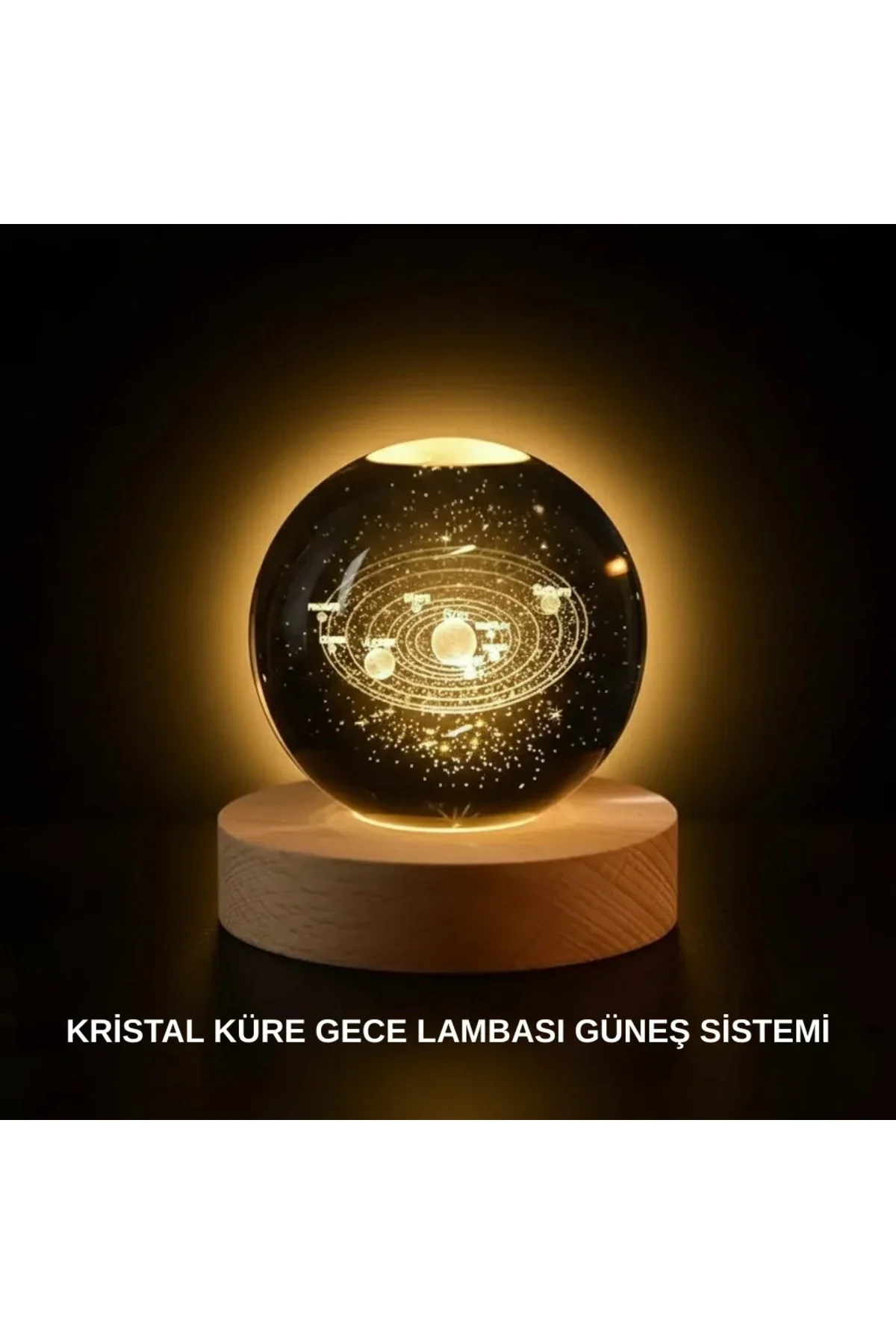 Ahşap Standlı LED Kristal Küre Lazer İşlemeli Dekoratif Obje Ahşap Standlı LED Kristal Küre Lazer İşlemeli Dekoratif Obje