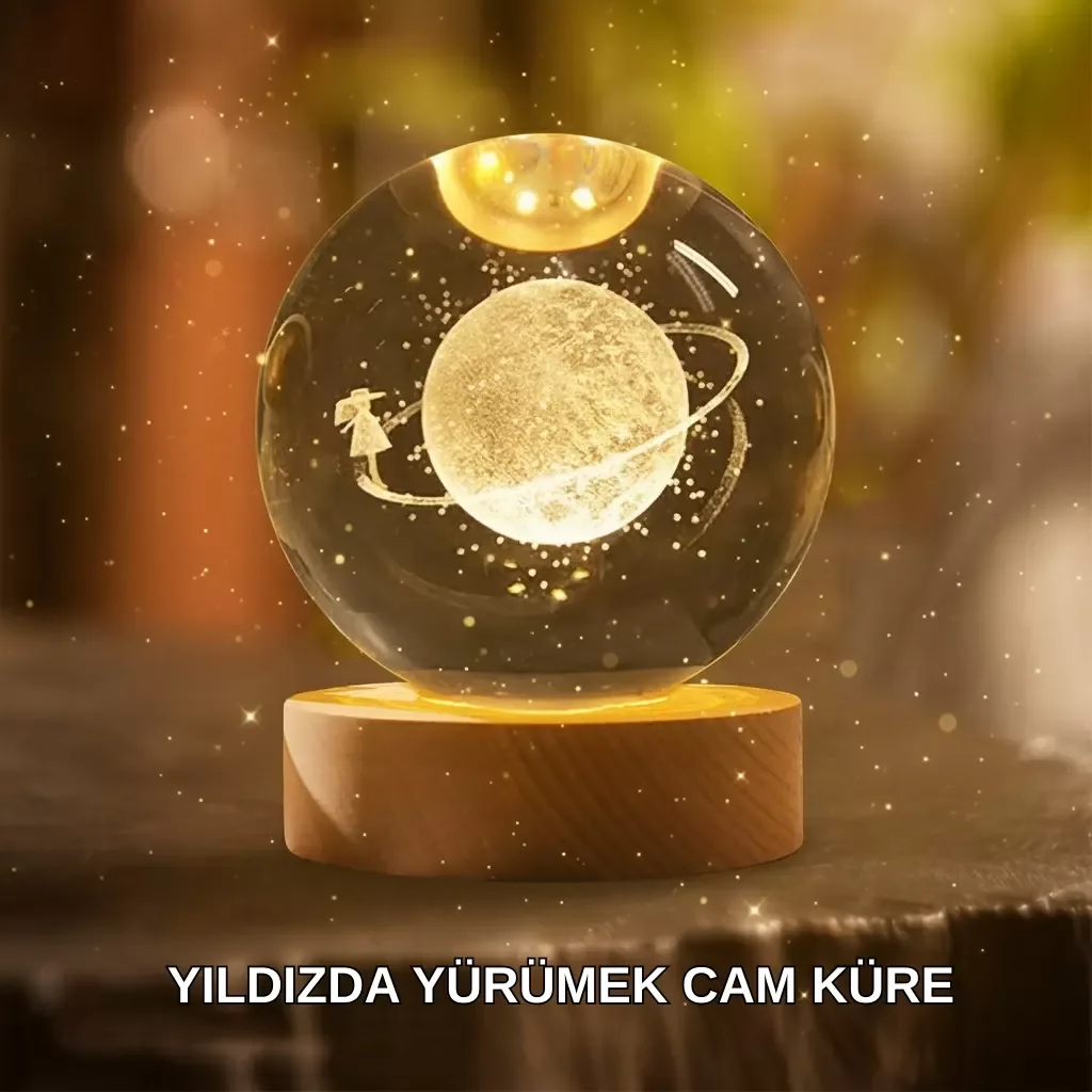 Ahşap Standlı Sarı Işıklı Dekoratif Küre Kız Figürü Tasarım - Lisinya Ahşap Standlı Sarı Işıklı Dekoratif Küre Kız Figürü Tasarım - Lisinya