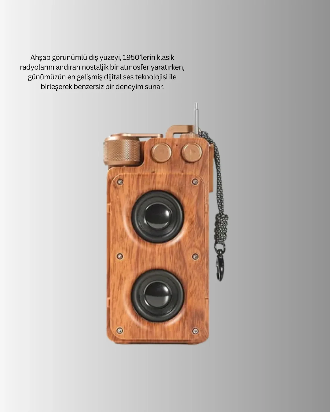 Ahşap Tarzı Kablosuz Hoparlör 5W Güçlü Bass TF USB AUX Ahşap Tarzı Kablosuz Hoparlör 5W Güçlü Bass TF USB AUX