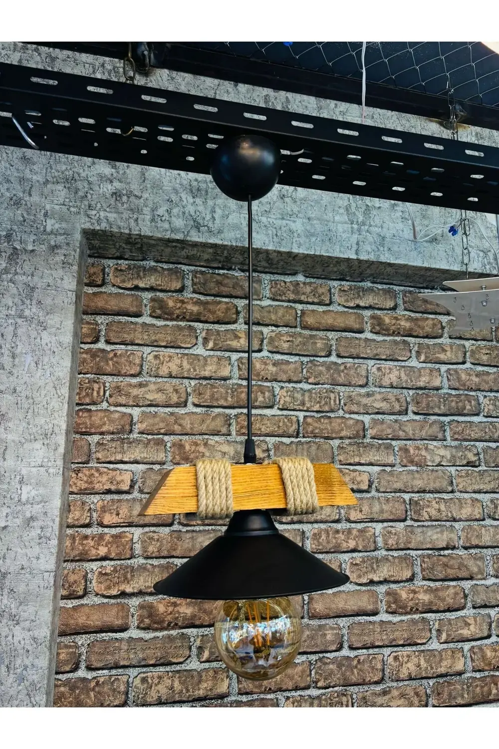 Apex Avize Ahşap Tekli  Şapkalı  Ceviz