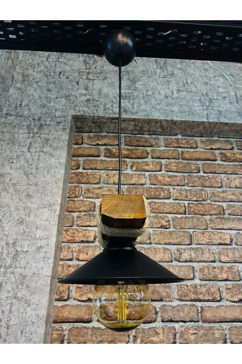 Apex Avize Ahşap Tekli  Şapkalı  Ceviz