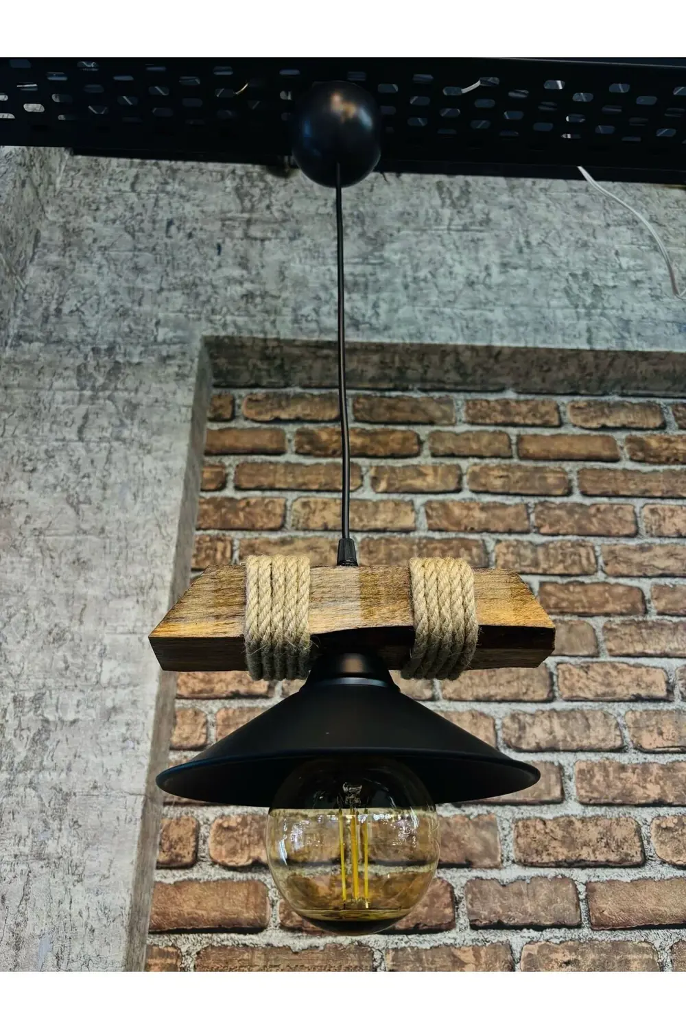 Apex Avize Ahşap Tekli  Şapkalı  Ceviz