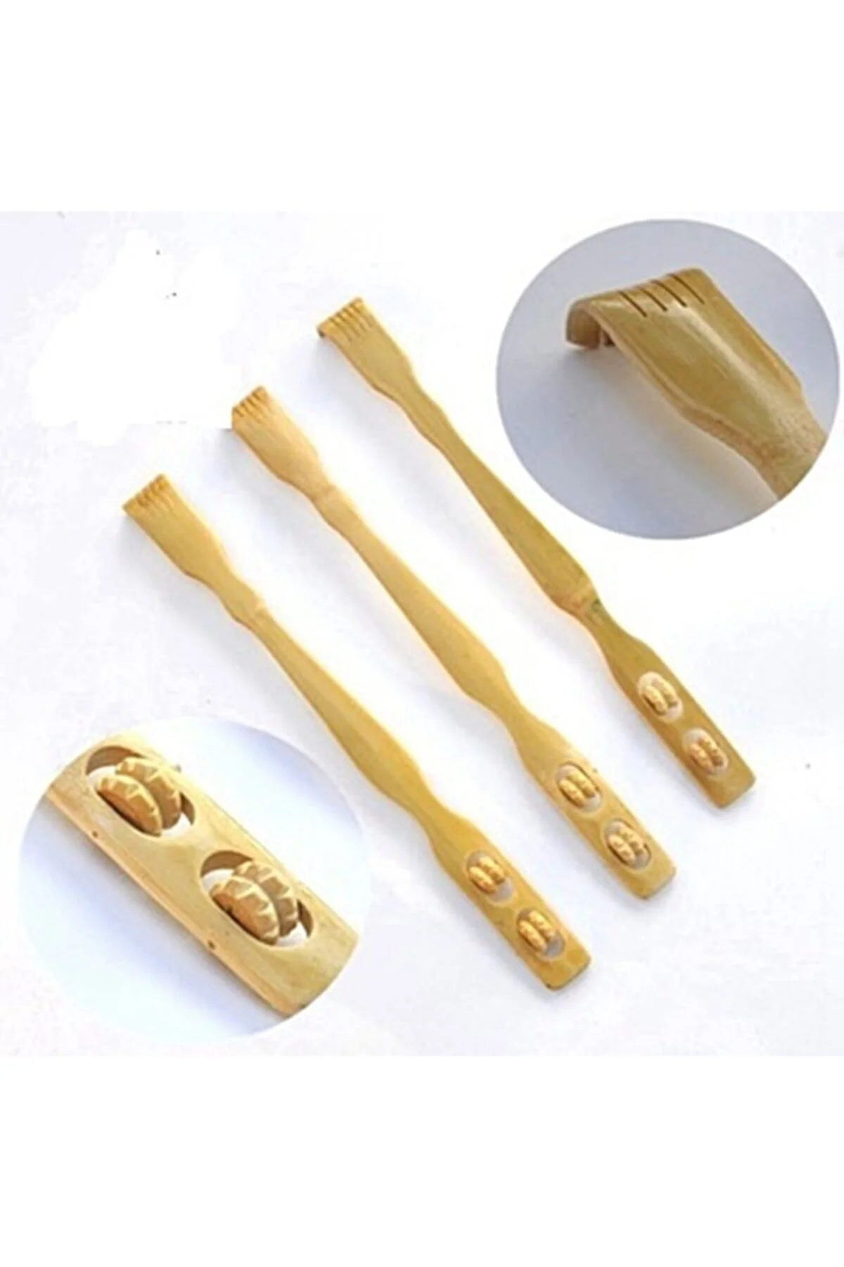 Ahşap Uzun Sırt Kaşıma Çubuğu Masajlı Tekerlekli 45 cm Ahşap Uzun Sırt Kaşıma Çubuğu Masajlı Tekerlekli 45 cm