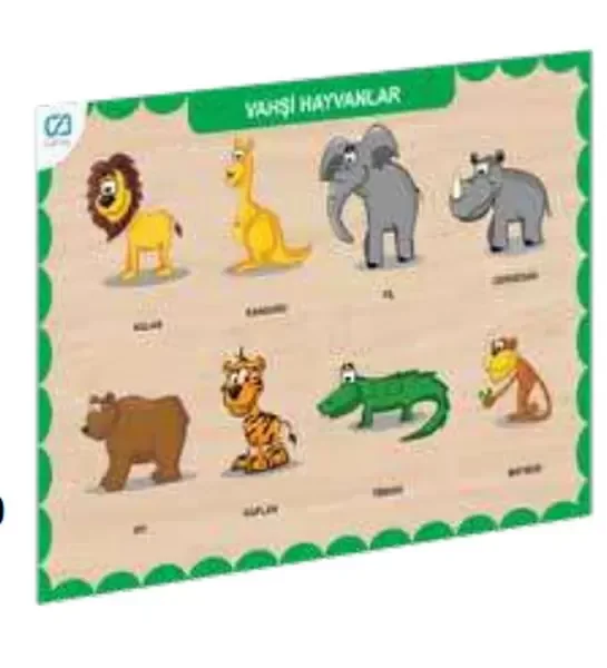 Ahşap Vahşi Hayvanlar Eğitici Set Ahşap Vahşi Hayvanlar Eğitici Set