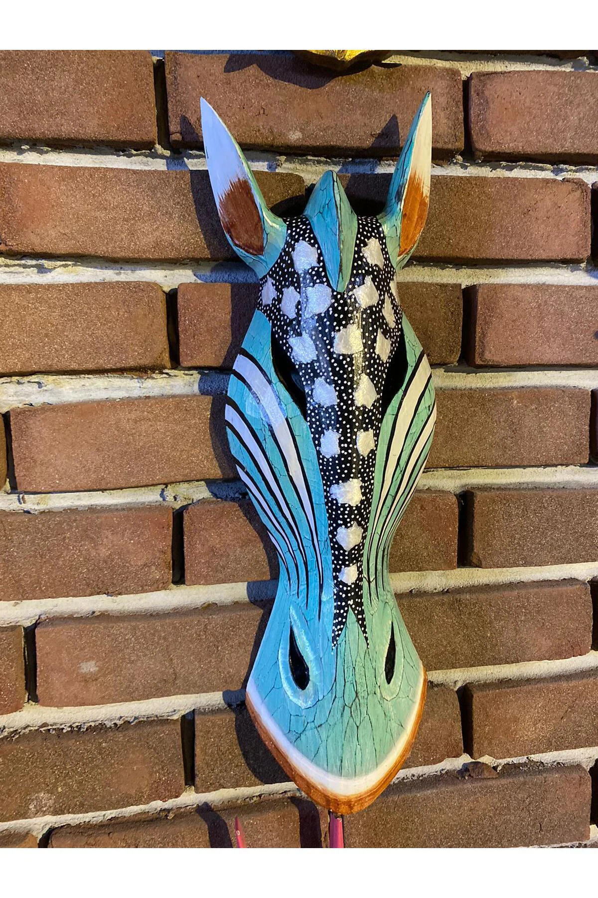 Ahşap Zebra Mask 50 Cm