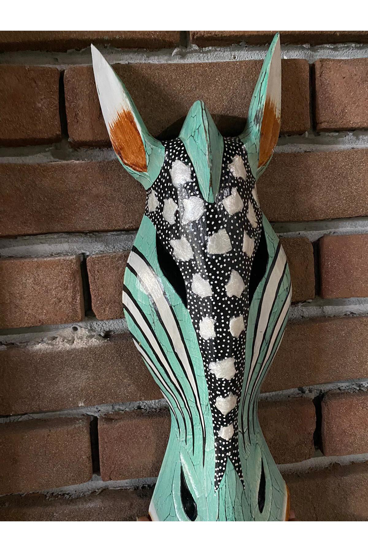 Elif Aksesuar Ahşap Zebra Mask 50 Cm