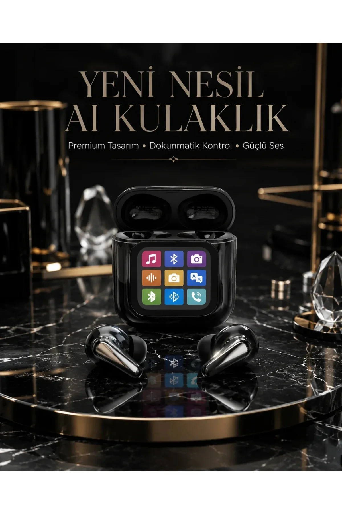 AI Bluetooth Kulaklık Akıllı Dokunmatik Kontrol Özellikli AI Bluetooth Kulaklık Akıllı Dokunmatik Kontrol Özellikli