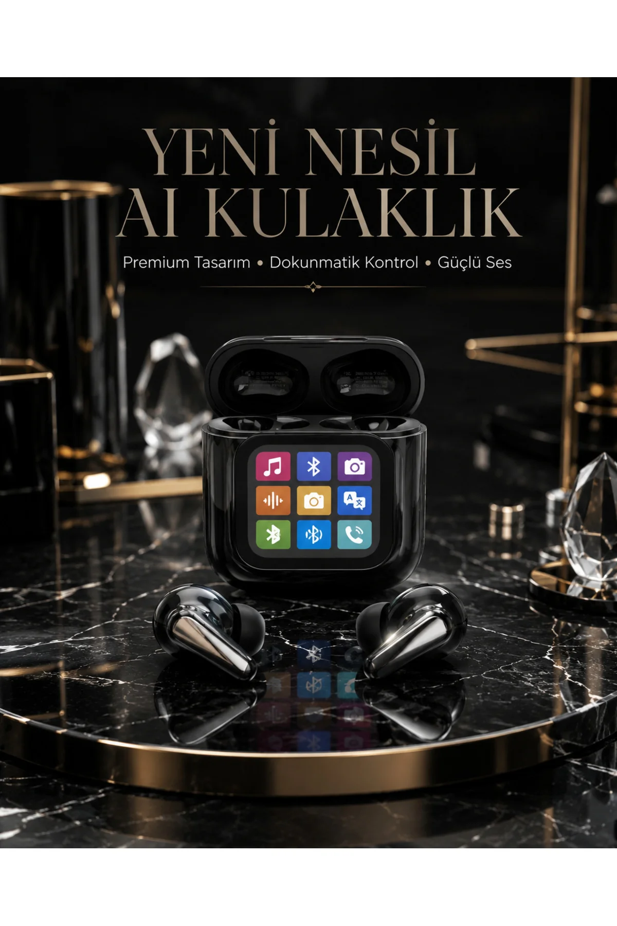 AI Bluetooth Kulaklık Akıllı Dokunmatik Kontrol Özellikli
