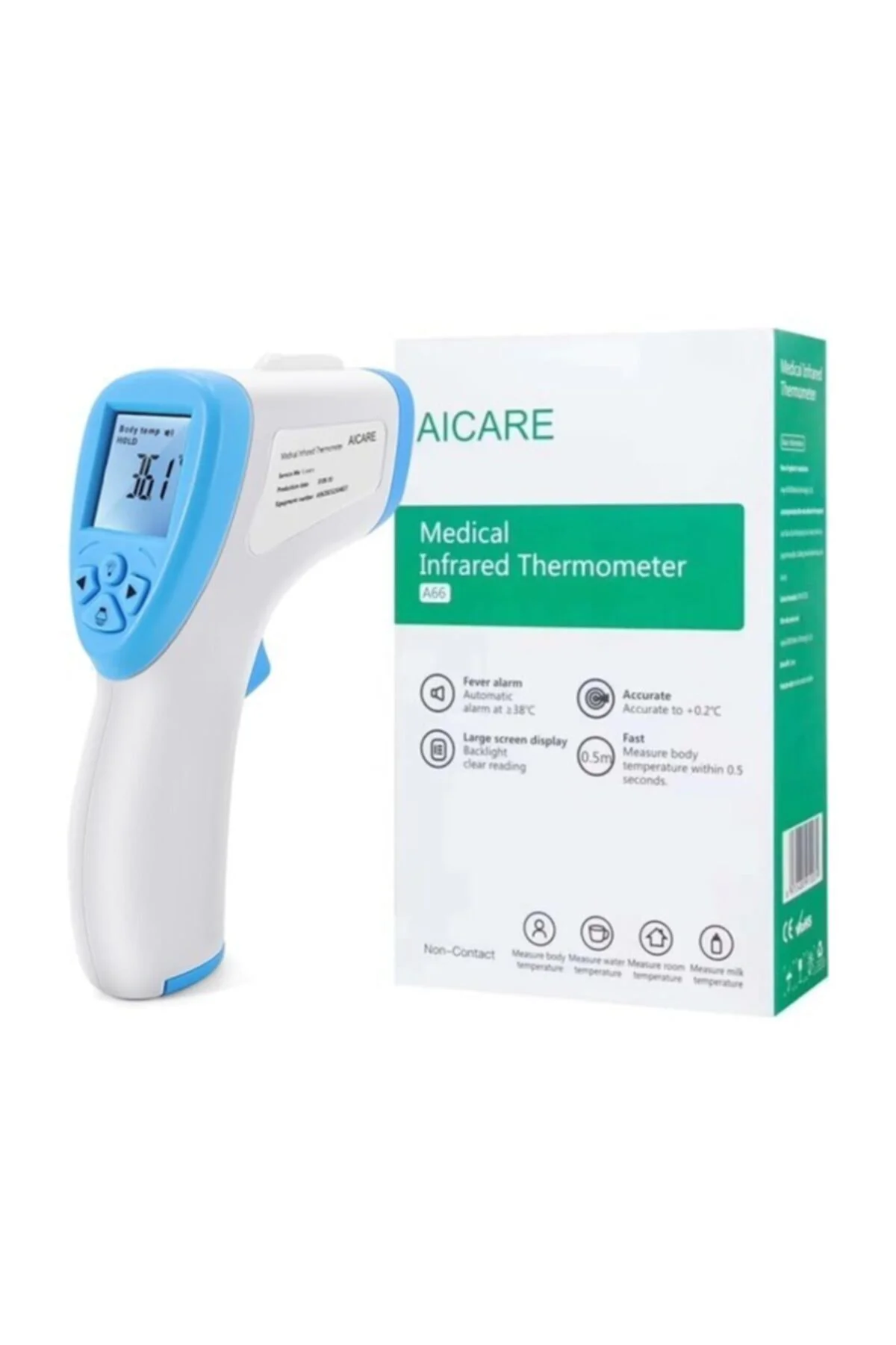 Aicare A66 Ateş Ölçer Temassız Ateş Ölçer Termometre Dijital Aicare A66 Ateş Ölçer Temassız Ateş Ölçer Termometre Dijital