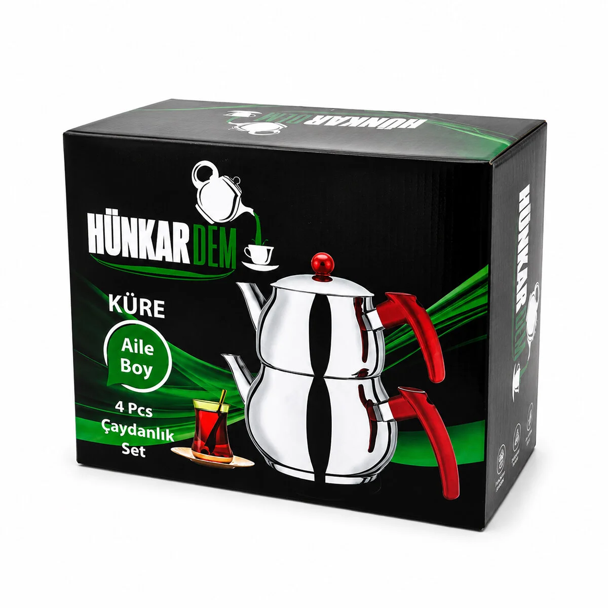Aile Büyük Boy Küre Çelik Çaydanlık Seti Üst: 1.2LT - Alt: 2LT Fiyatı, Yorumları ve Özellikleri
