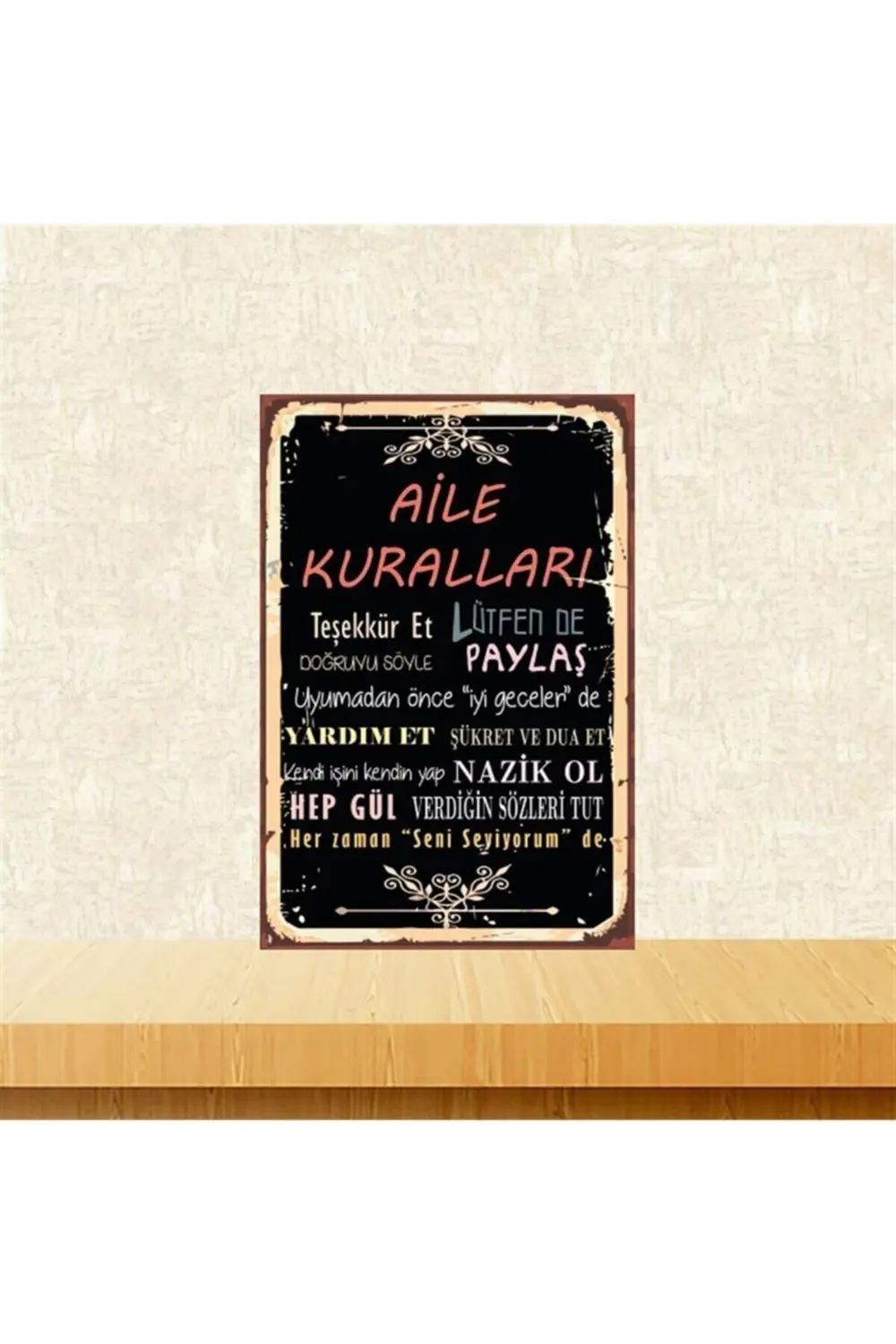 Aile Kuralları 20-30 Cm Retro Ahşap Tablo Tkfx4854 Fiyatı, Yorumları ve Özellikleri