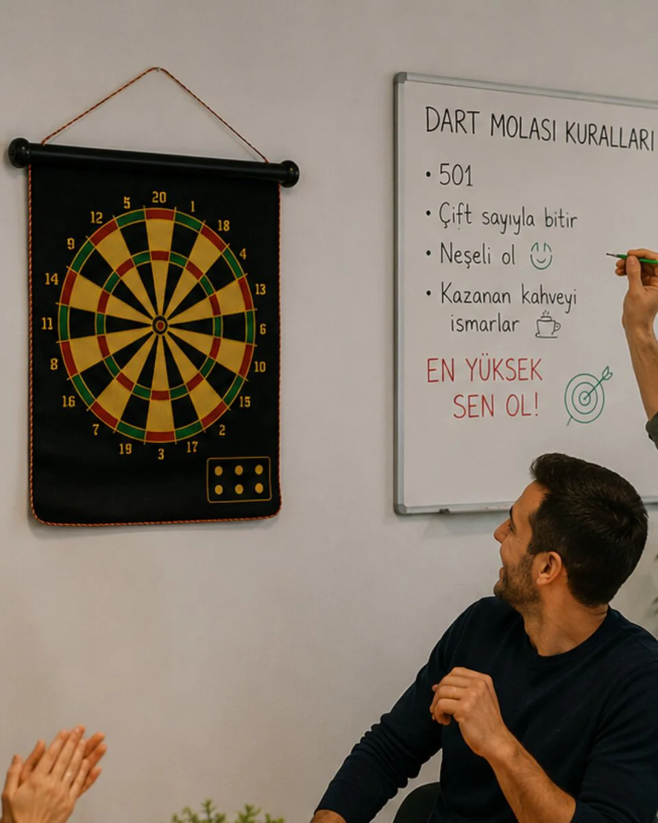 Aile ve Arkadaş Oyunları İçin Manyetik Dart Tahtası 6 Ok Dahil