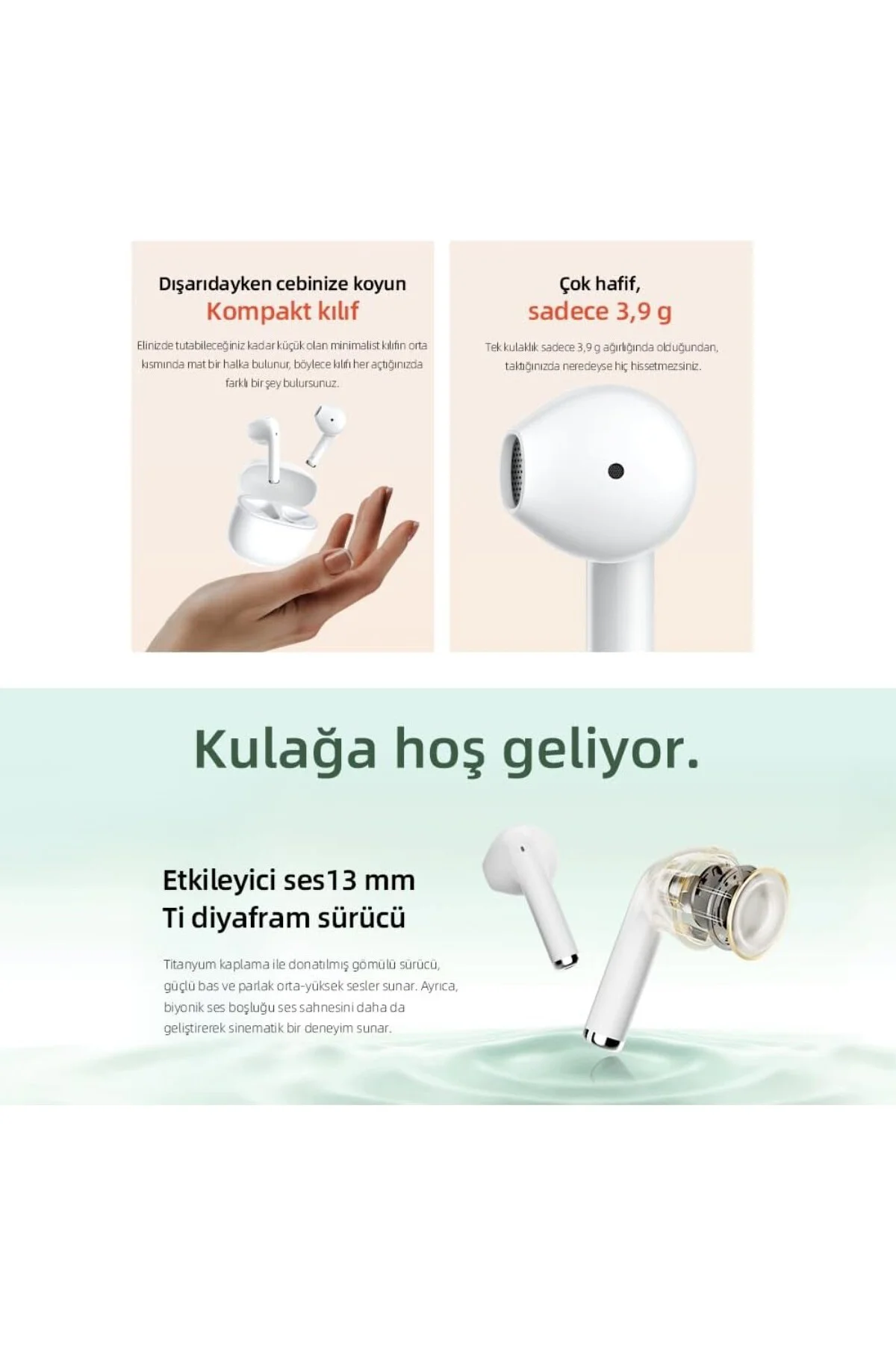 AilyBuds Lite ENC Gürültü Engelleme Bluetooth 5.3 Kablosuz Kulakl AilyBuds Lite ENC Gürültü Engelleme Bluetooth 5.3 Kablosuz Kulakl