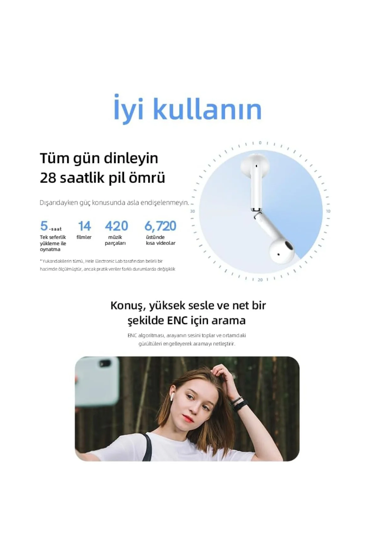 AilyBuds Lite ENC Gürültü Engelleme Bluetooth 5.3 Kablosuz Kulakl