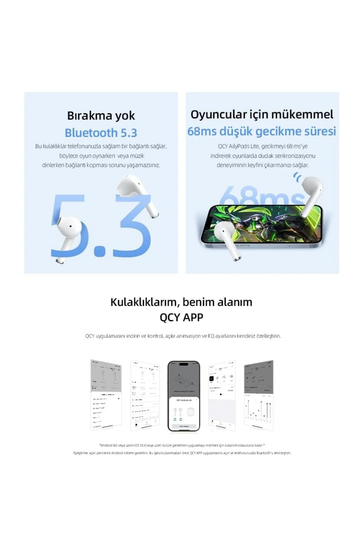 AilyBuds Lite ENC Gürültü Engelleme Bluetooth 5.3 Kablosuz Kulakl AilyBuds Lite ENC Gürültü Engelleme Bluetooth 5.3 Kablosuz Kulakl