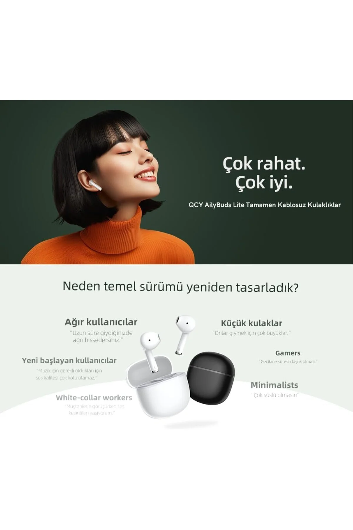 AilyBuds Lite ENC Gürültü Engelleme Bluetooth 5.3 Kablosuz Kulakl AilyBuds Lite ENC Gürültü Engelleme Bluetooth 5.3 Kablosuz Kulakl