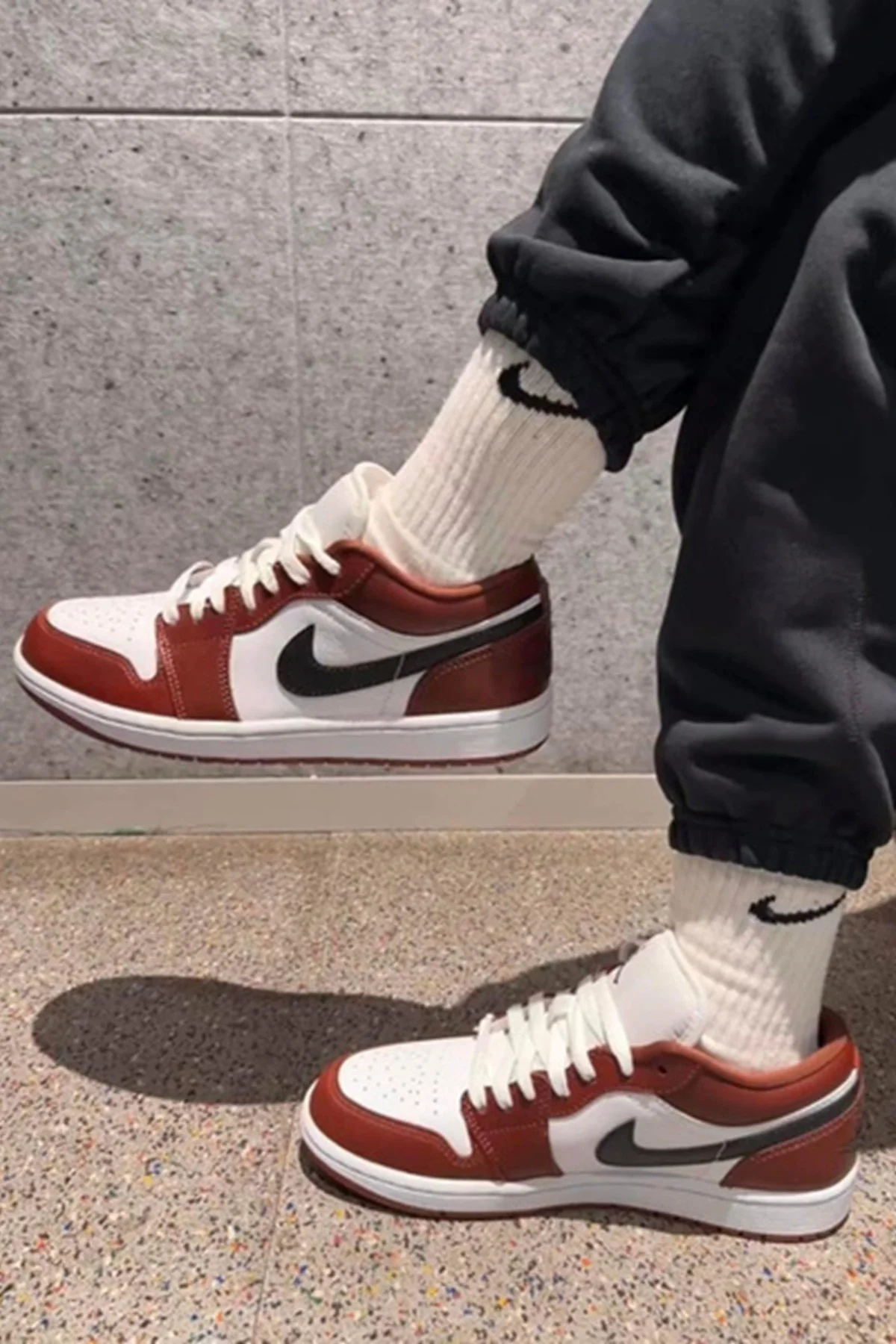 Air Jordan 1 Low Special Edition Leather Unisex Sneaker Hakiki Deri Günlük Spor Ayakkabı Beyaz Kahverengi