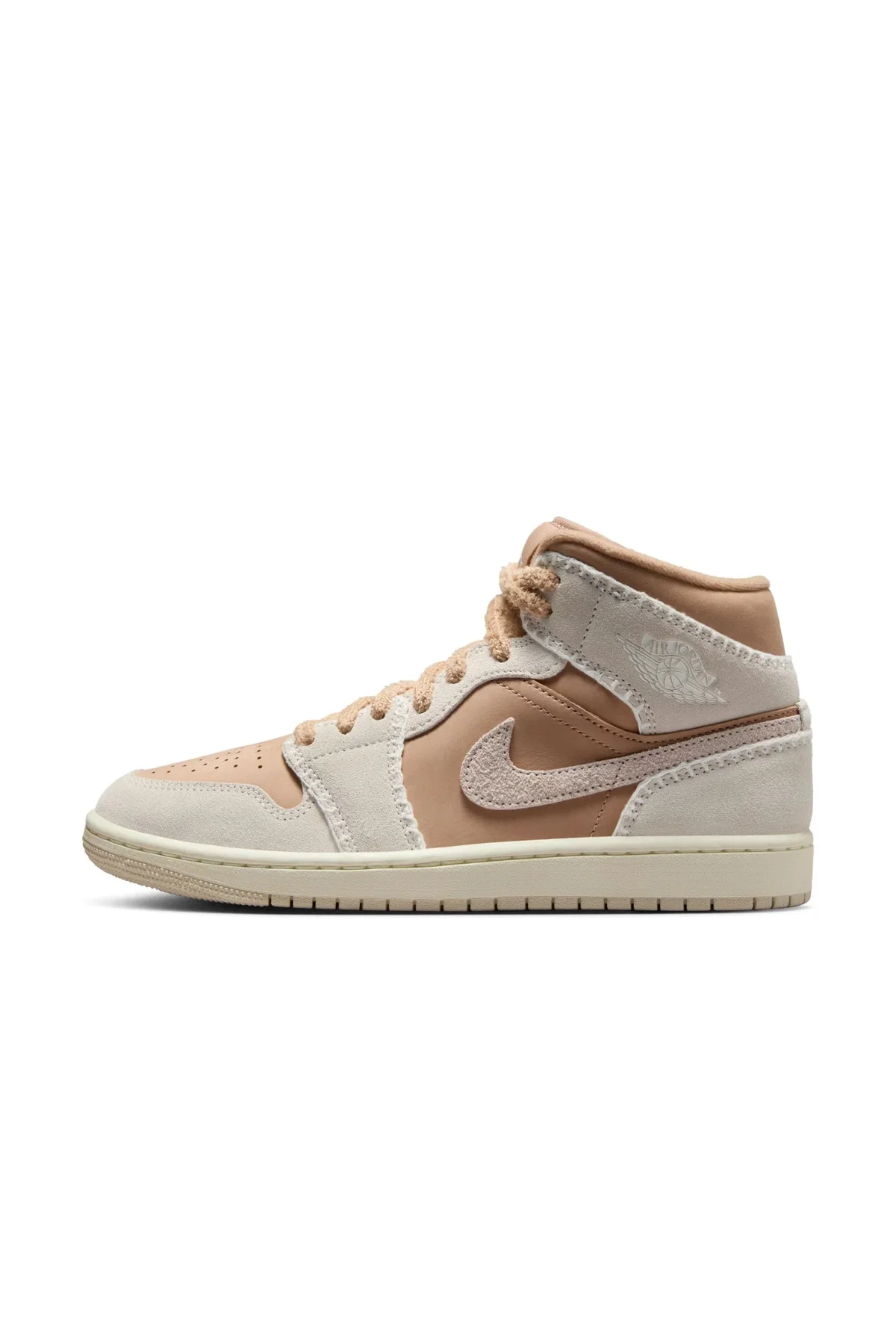 Air Jordan 1 Mid SE Bej Limited Kadın Basketbol Ayakkabısı