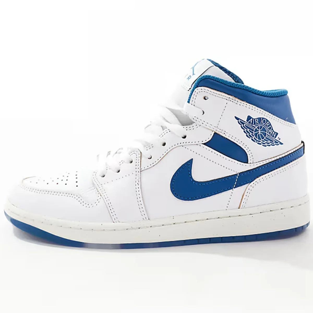 Air Jordan 1 Mid Special Edition Leather Unisex Sneaker Hakiki Deri Bilekli  Günlük Spor Ayakkabı Beyaz