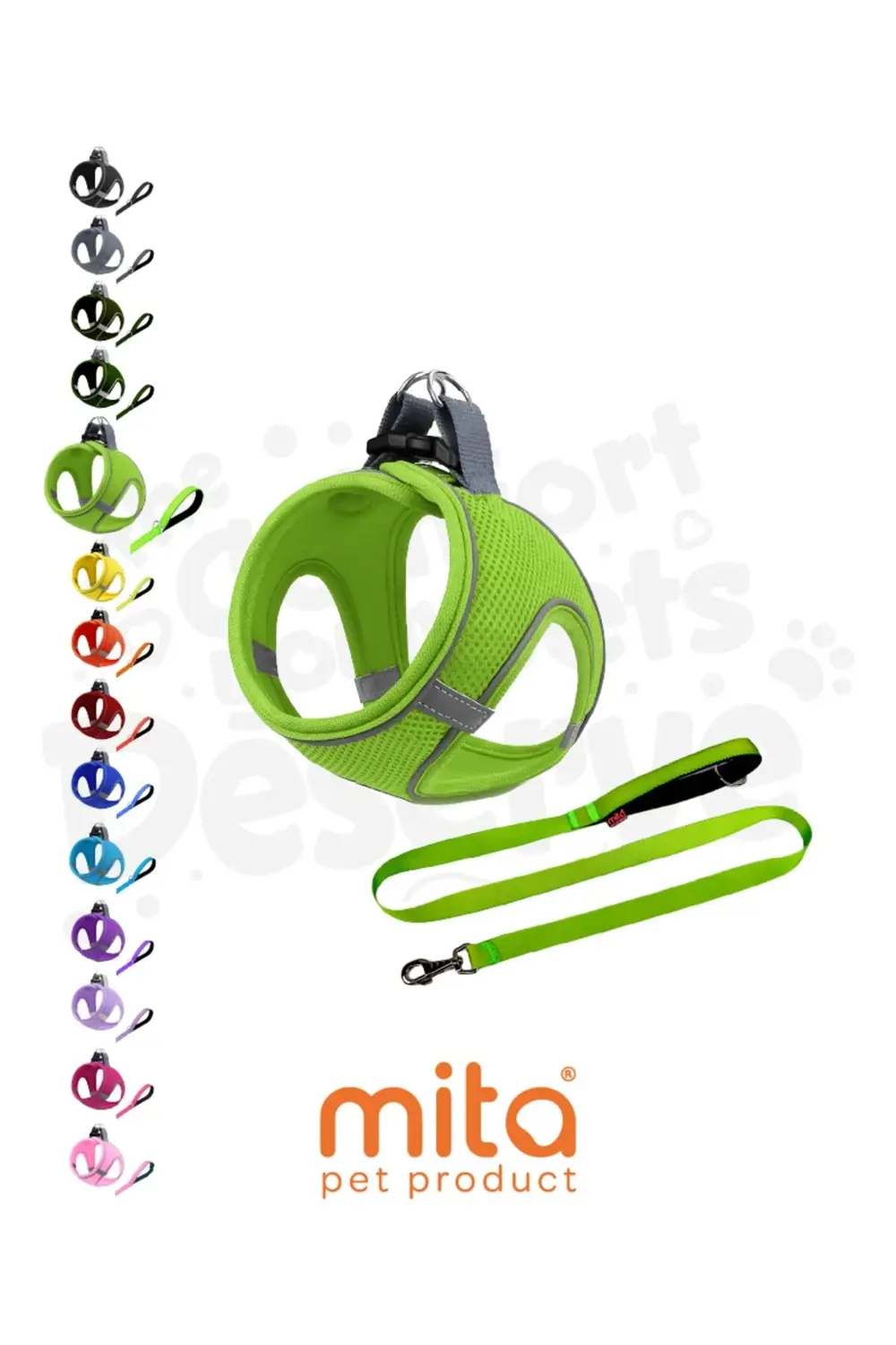Air Mesh 2'li Bundle Set Kedi Köpek Göğüs Tasması + Köpek Gezdirm