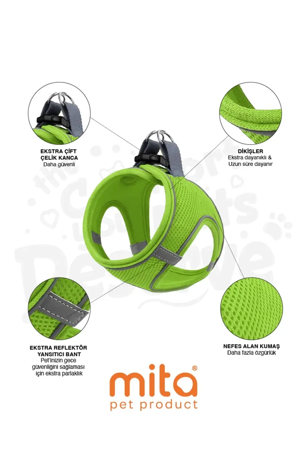 Air Mesh 2'li Bundle Set Kedi Köpek Göğüs Tasması + Köpek Gezdirm