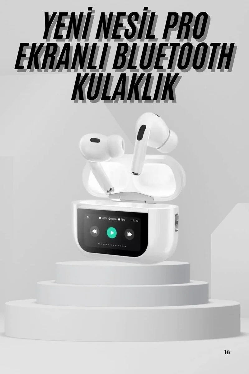 Air Pro 2 ANC Kablosuz Kulaklık - Dokunmatik OLED Ekranlı, Şarj Kutusu Powerbank'lı