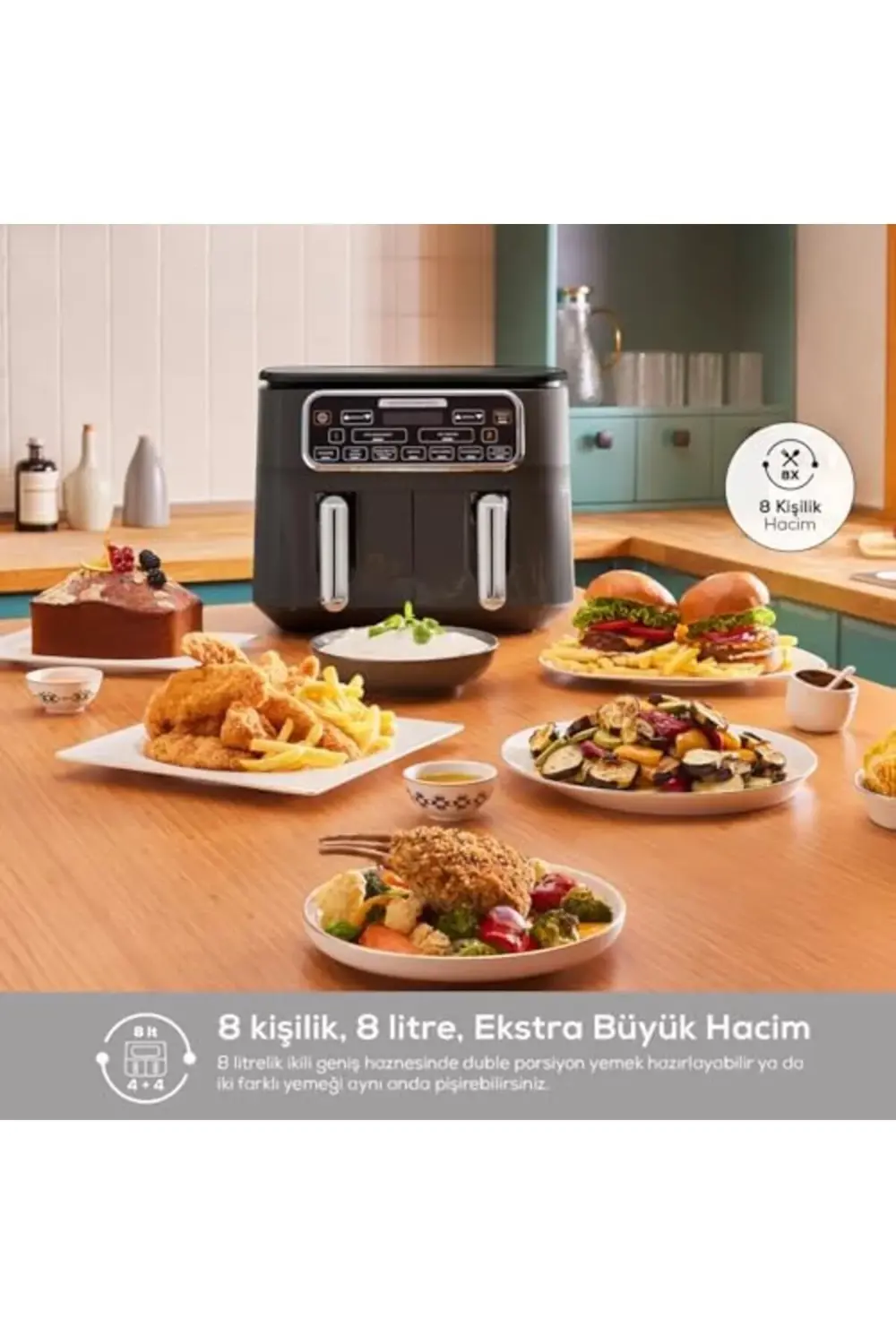 AIR PRO COOK DUO KÖZ XXXL 8 L AIRFRYER BEIGE 395519