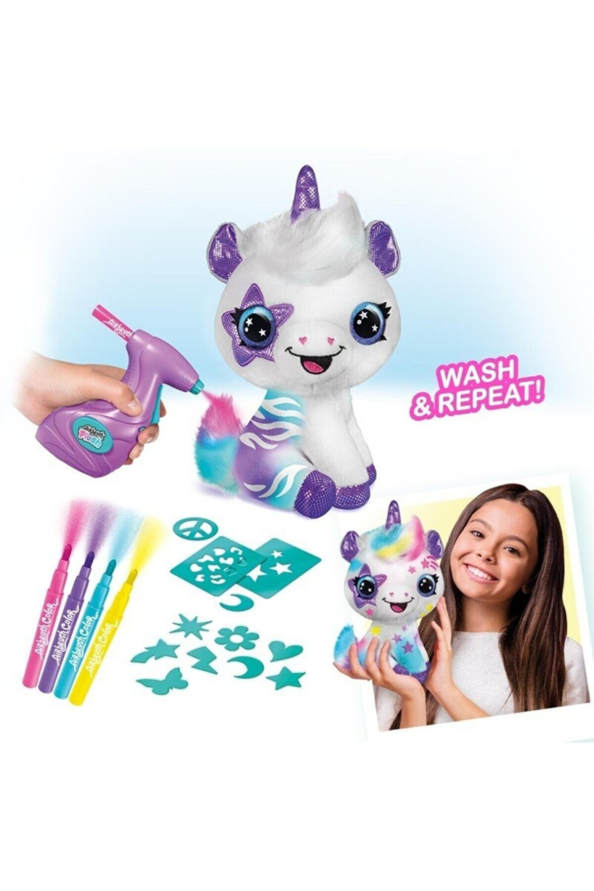Oyuncak Store Airbrush Plush Unicorn Licorne Unicornio Spreyle Peluş Boyama Ve