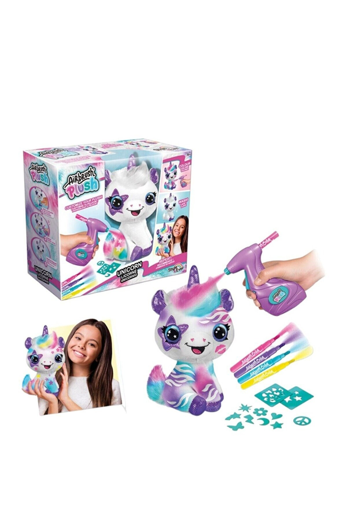 Oyuncak Store Airbrush Plush Unicorn Licorne Unicornio Spreyle Peluş Boyama Ve