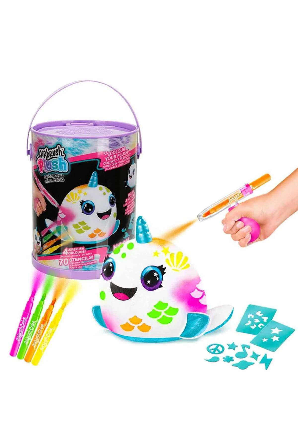 Airbrush Plush, White | One Size | Soft & Fun Toy | Perfect For K