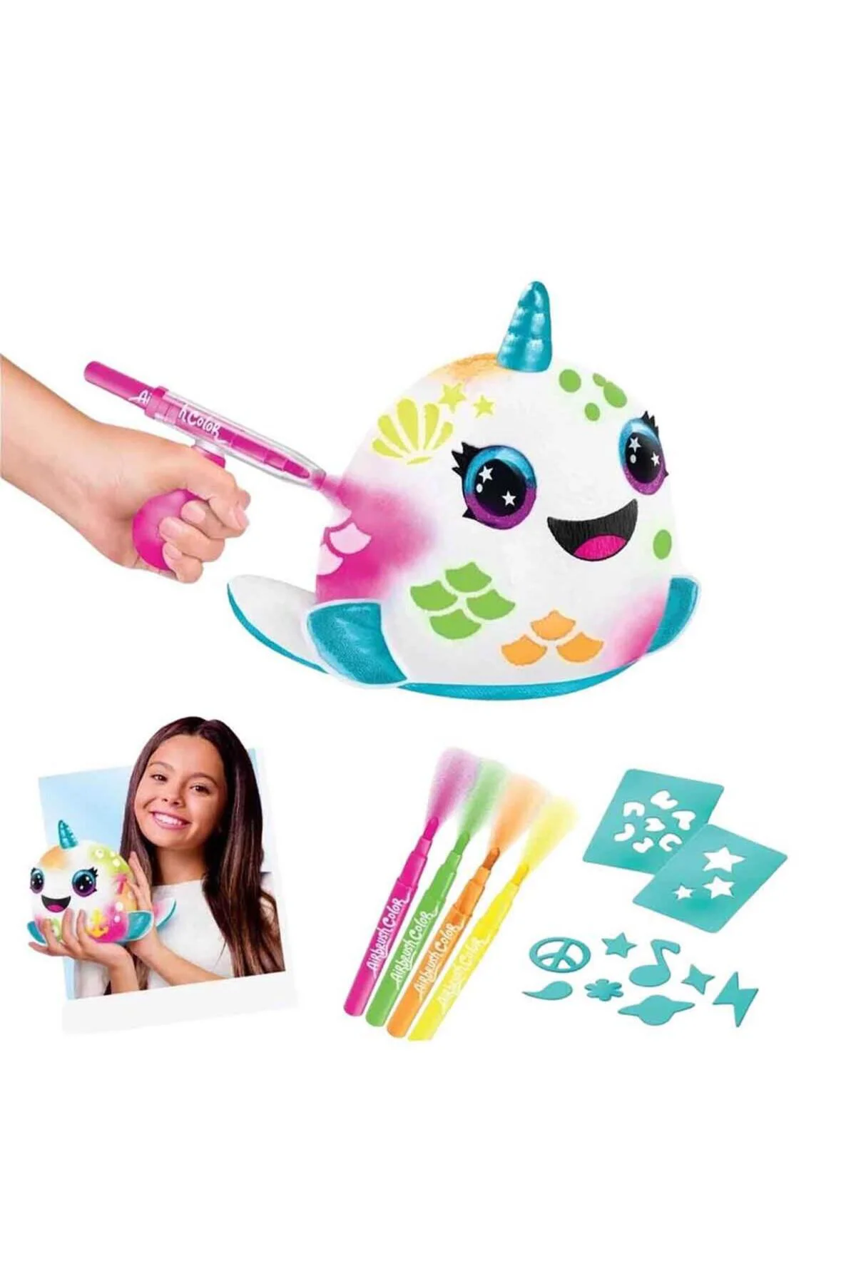 Airbrush Plush, White | One Size | Soft & Fun Toy | Perfect For K