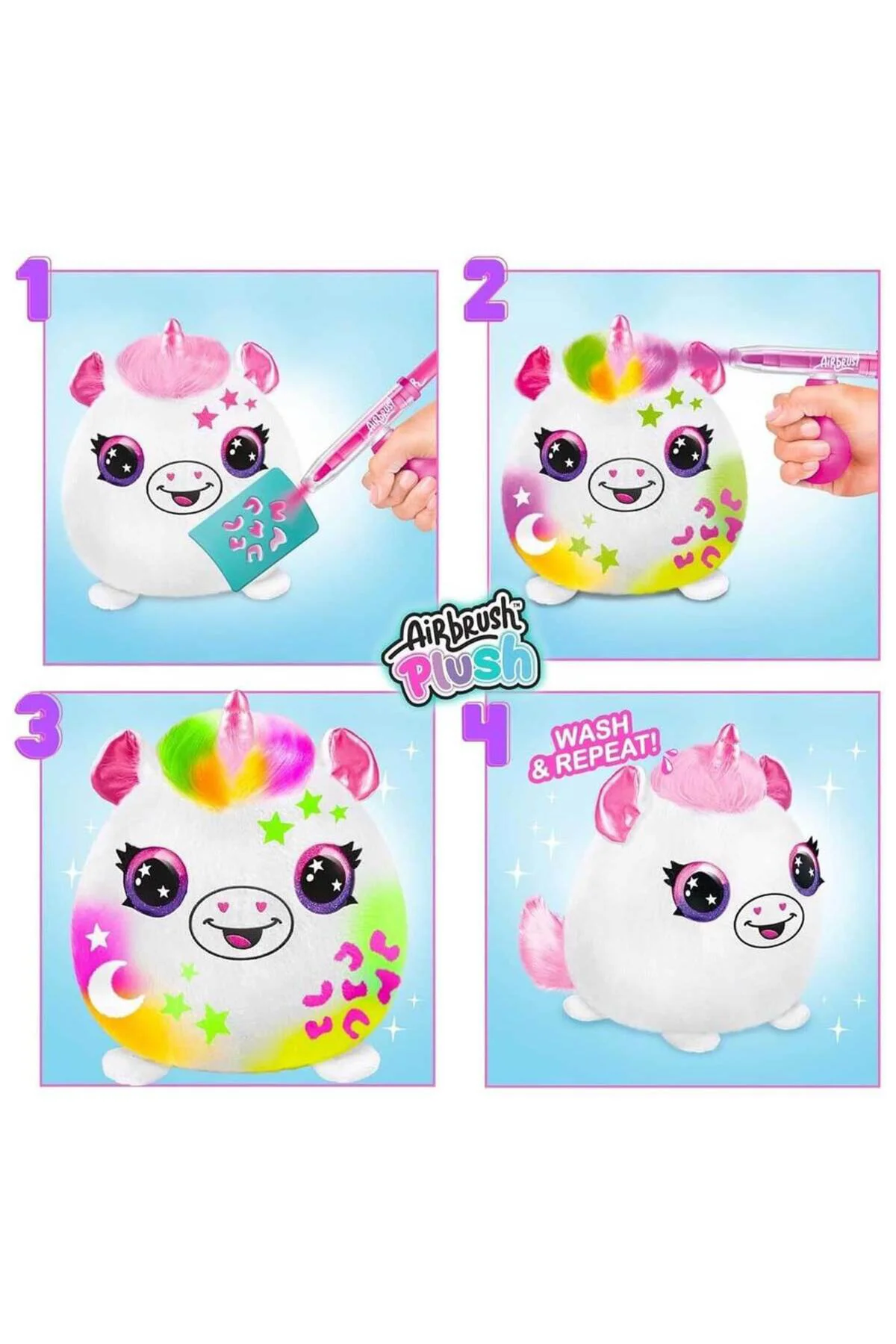Airbrush Plush, White | One Size | Soft & Fun Toy | Perfect For K