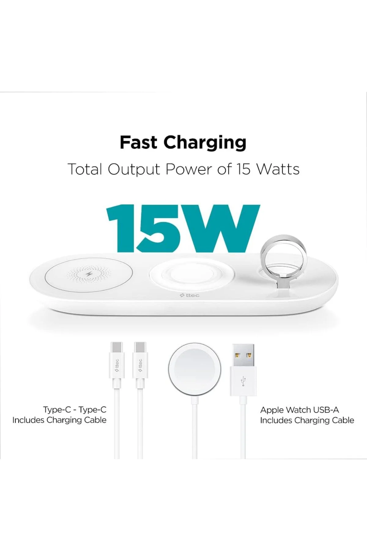 AirCharger Trio 3’ü 1 Arada iPhoneWatch + AirPods Kablosuz Hızlı Şarj Aleti