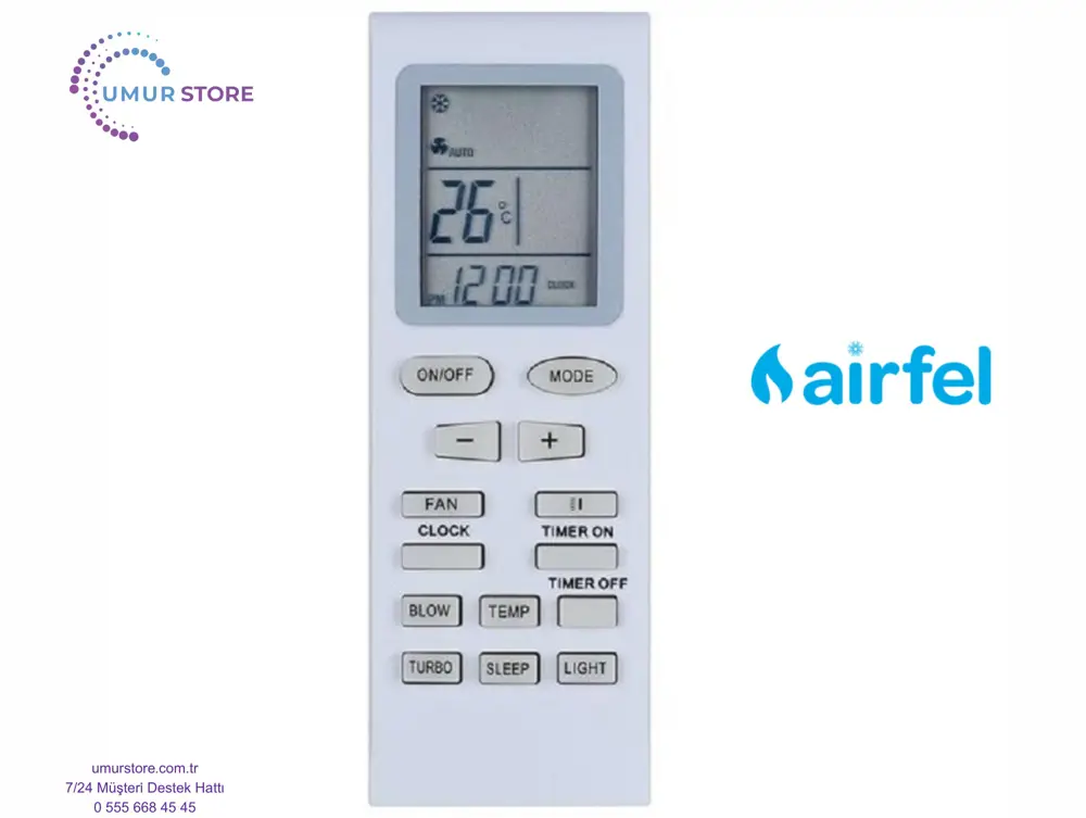 Airfel AS12-0933 Uyumlu Klima Kumandası Airfel AS12-0933 Uyumlu Klima Kumandası