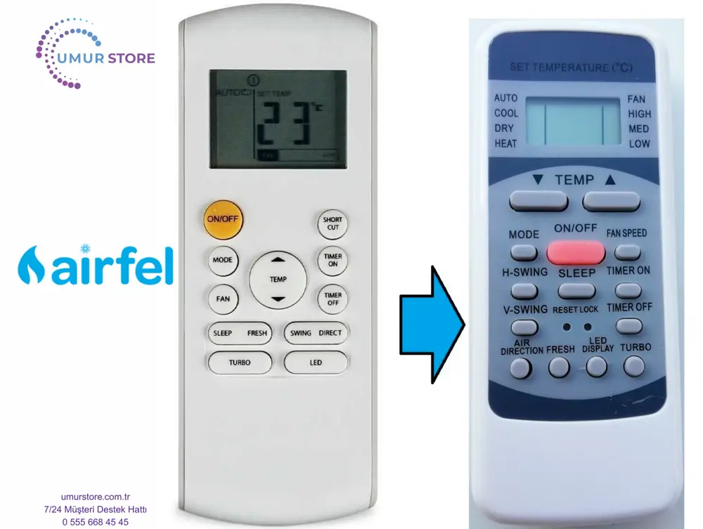 Airfel RG57B BGE Klima Kumandası