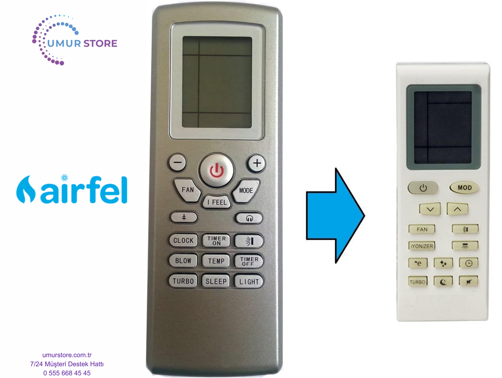 Airfel Yt1f4 Klima Kumandası Airfel Yt1f4 Klima Kumandası