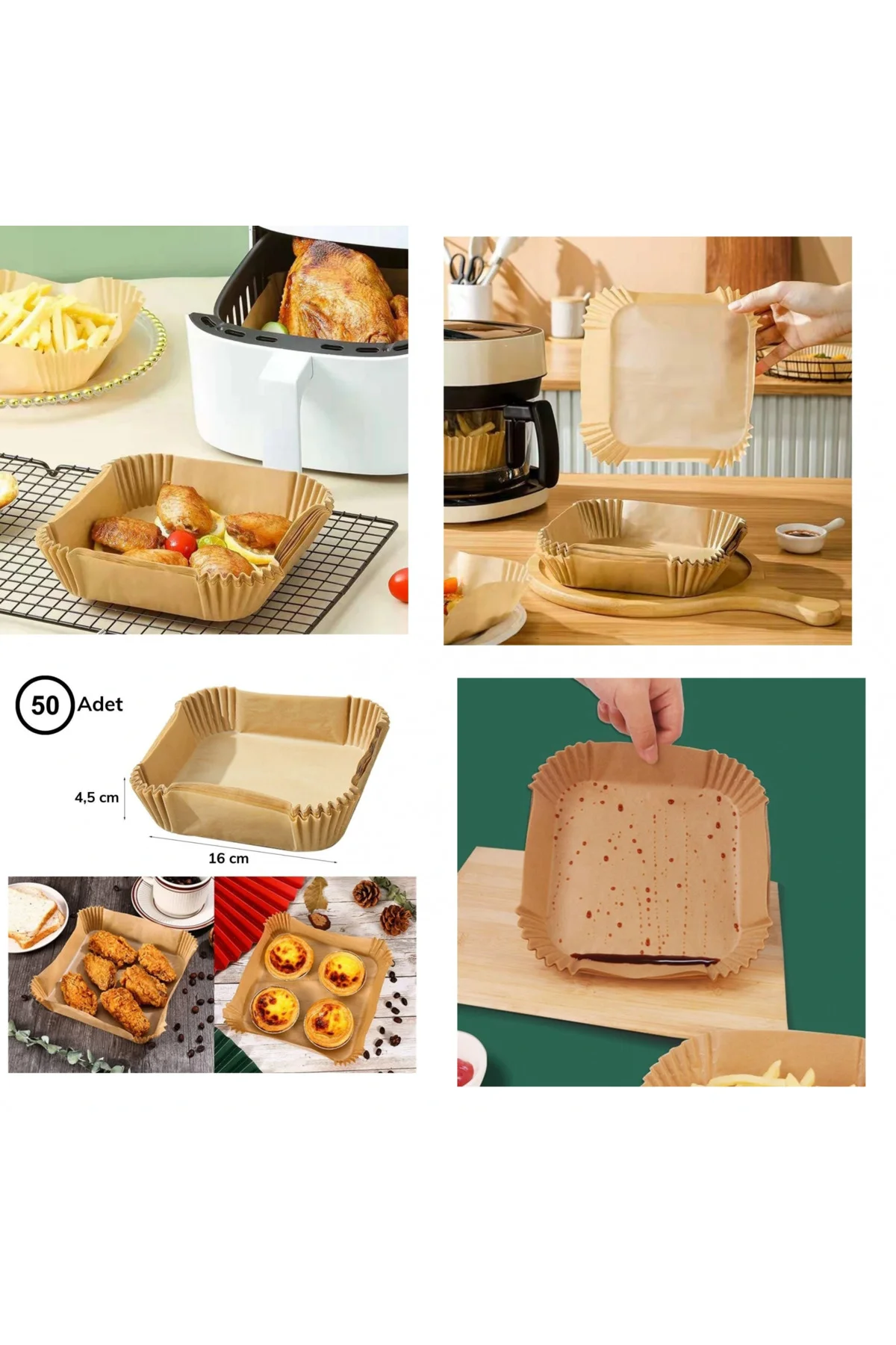 Airfreyer Fritöz Kağıdı Kare Xl / Xxl 50Li Airfreyer Fritöz Kağıdı Kare Xl / Xxl 50Li - Görsel 3