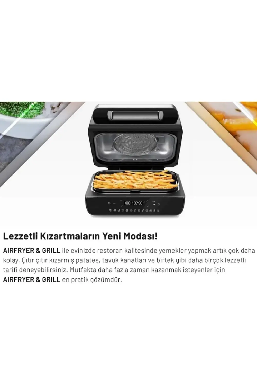 Arnica Airfryer & Grill İzgaralı Sıcak Hava Fritözü Gh22100
