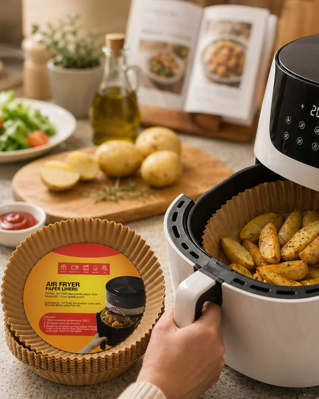 Airfryer Pişirme Kağıdı 100 Lü Yapışmaz Yağ Geçirmez Kağıt - Lisinya Diğer