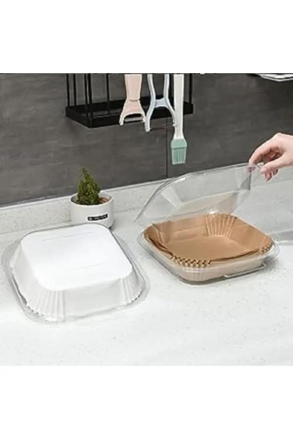 Airfryer Pişirme Kağıdı,Xl-Xxl Büyük Boy, Kare, 100 Adet Hava Fri