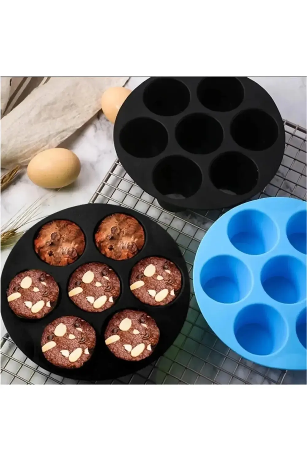 Airfryer Silikon Muffin Kek Kalıbı 7 Gözlü Hava Fritözü Kek Ve Çö