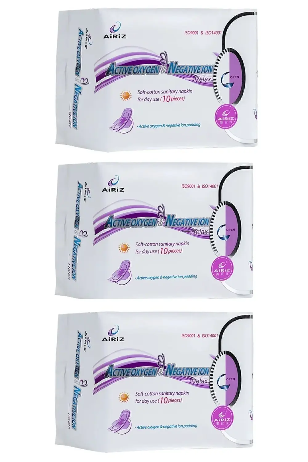 Airiz Hijyenik Kadın Pedi 3 Paket 10'lu Gündüz