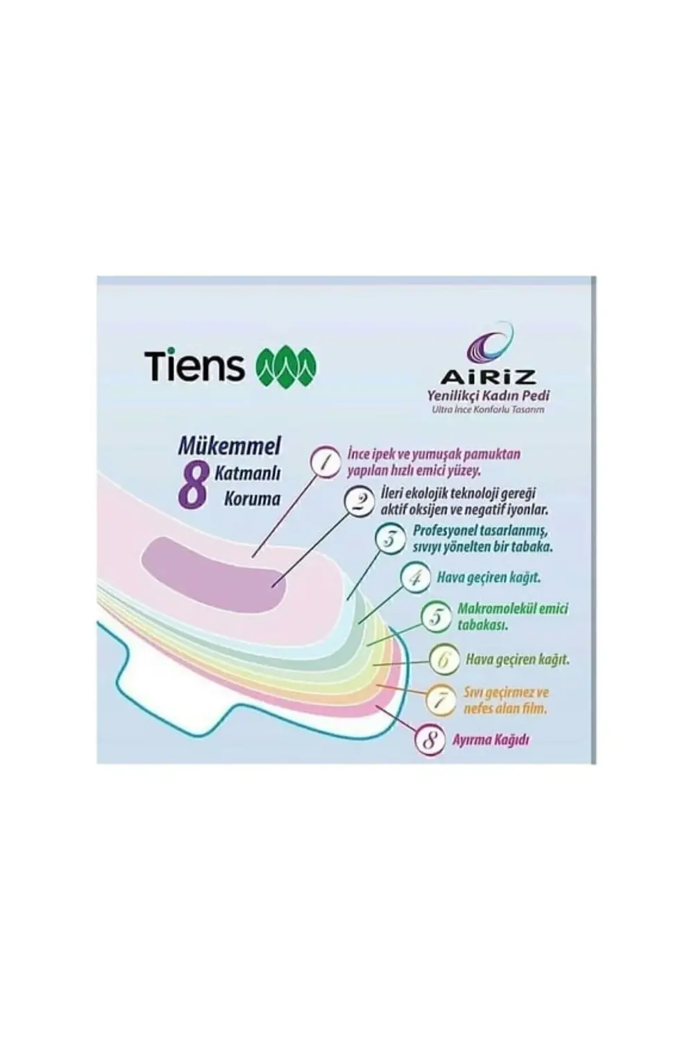 Airiz Hijyenik Kadın Pedi 30'lu Günlük Ped (30'lu 2 paket)