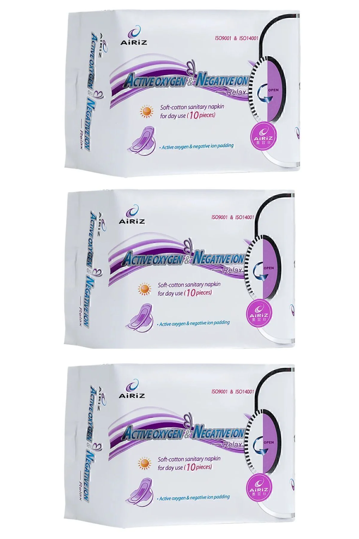 Airiz Hijyenik Kadın Pedi 3 Paket 10'lu Gündüz