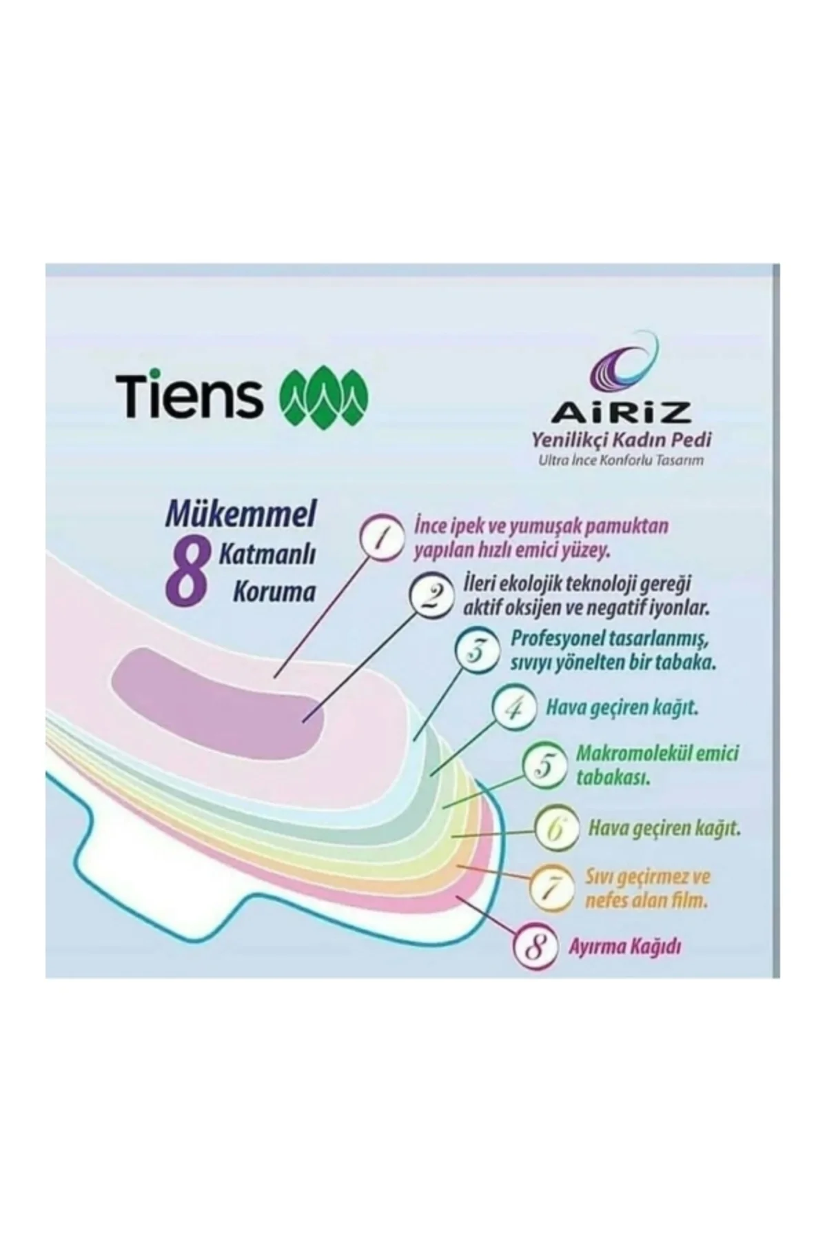 Airiz Hijyenik Kadın Pedi 10'lu Gündüz Ped