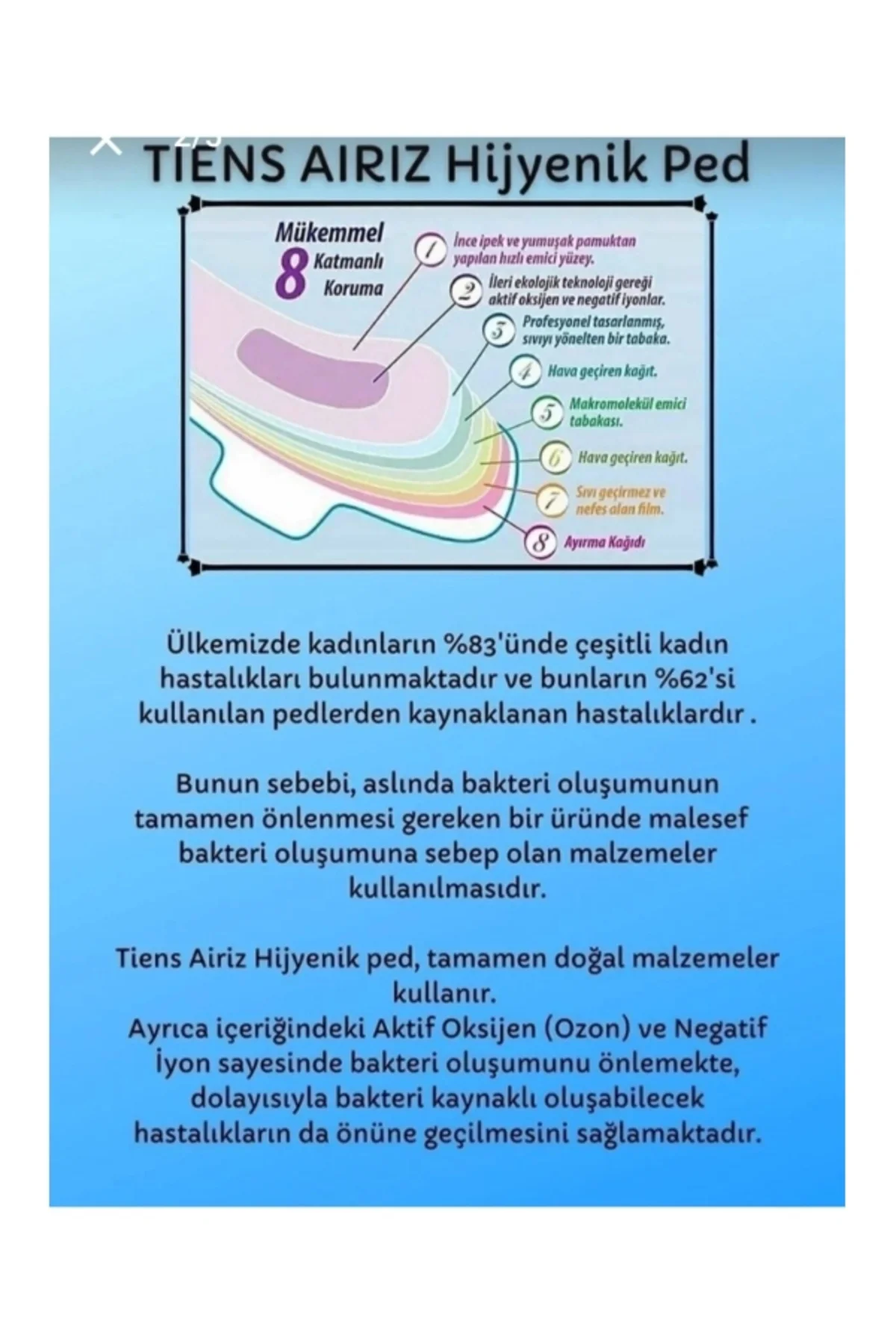 Airiz Hijyenik Kadın Pedi 10'lu Gündüz Ped