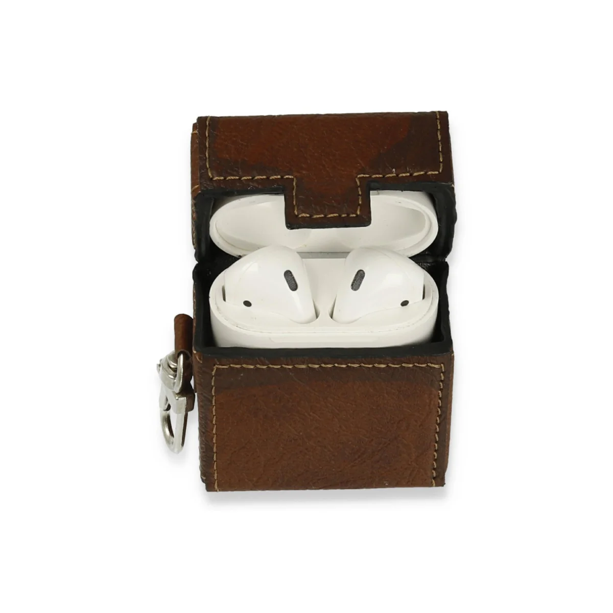 Airpods 2 (2. Nesil) Deri Kılıf - Kahverengi Premium Stil ve Koruması